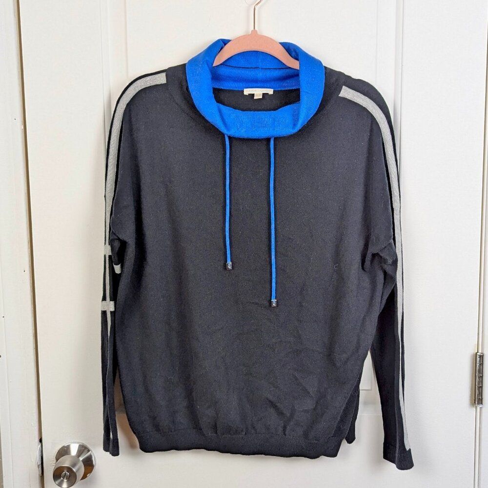 Lisa Todd | Grey/Blue Athletic Cowl Neck Pullover Sweater Sz Small